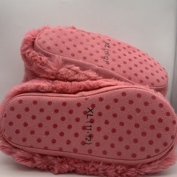 Cat & Jack Faux Fur Slippers For Girls Pull-on Bootie Pink Size XL 11 12 - Picture 7 of 7